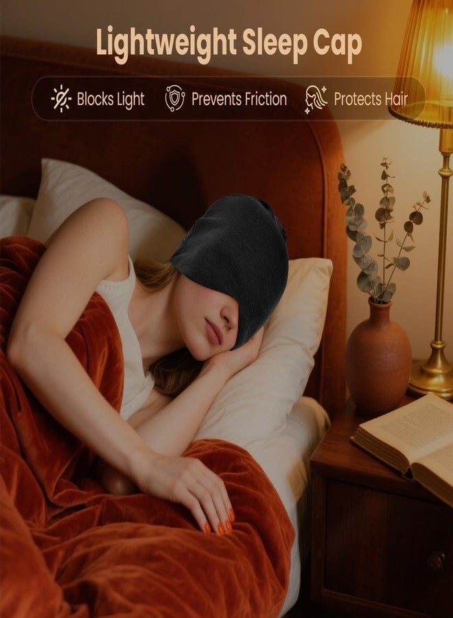 YANIKY Beanie for Men - Women Modal Sleep Cap Cotton Chemo Beanie Hat - Unisex Skull Cap - Soft and Skin Friendly Beanies Black - Image 4